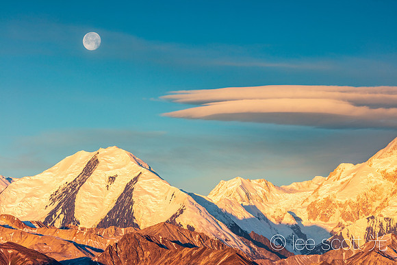 Clouds, Mountain and Moon