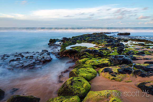 2.1.15-- Green Rocks in the Soft Winter Light
