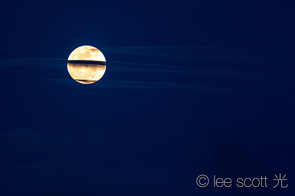 Full Moon and Three Lines of Cloud