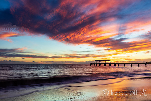 Red Sky, Waimea Pier