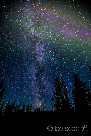 Northern Lights and Milky Way